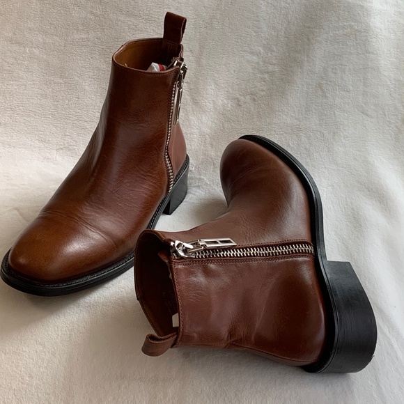 ZARA Men Chelsea Brown Leather Ankle Boots - Picture 6 of 11
